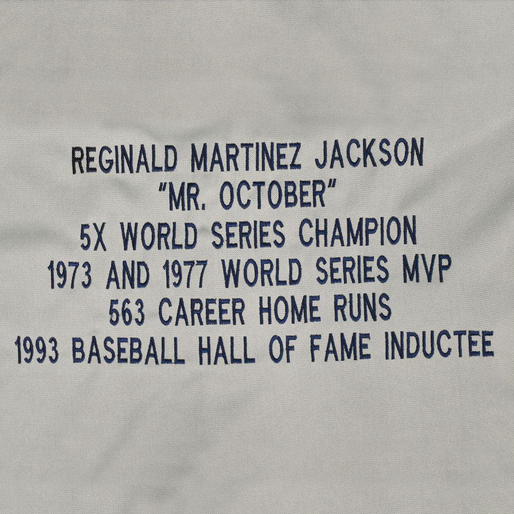 Reggie Jackson Signed New York Stats Grey Baseball Jersey (JSA) - Image 3