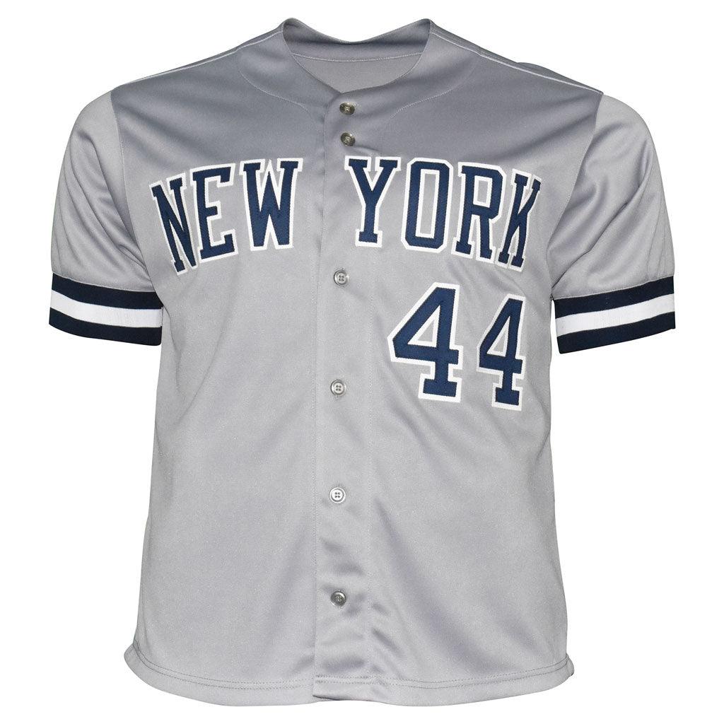 Reggie Jackson Signed New York Stats Grey Baseball Jersey (JSA) - Image 4