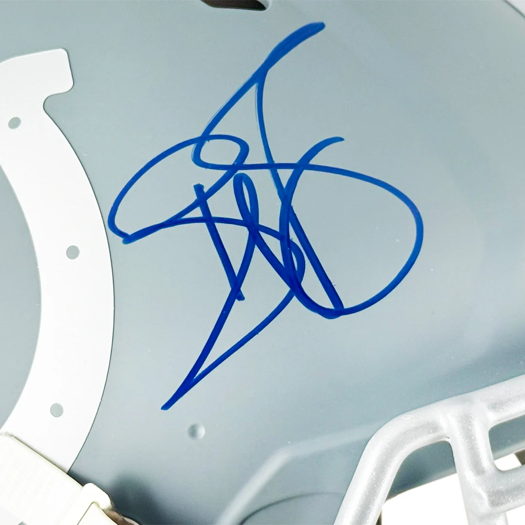 Reggie Wayne Signed Indianapolis Colts Authentic Slate Alternate Full-Size Football Helmet (Beckett) - Image 2