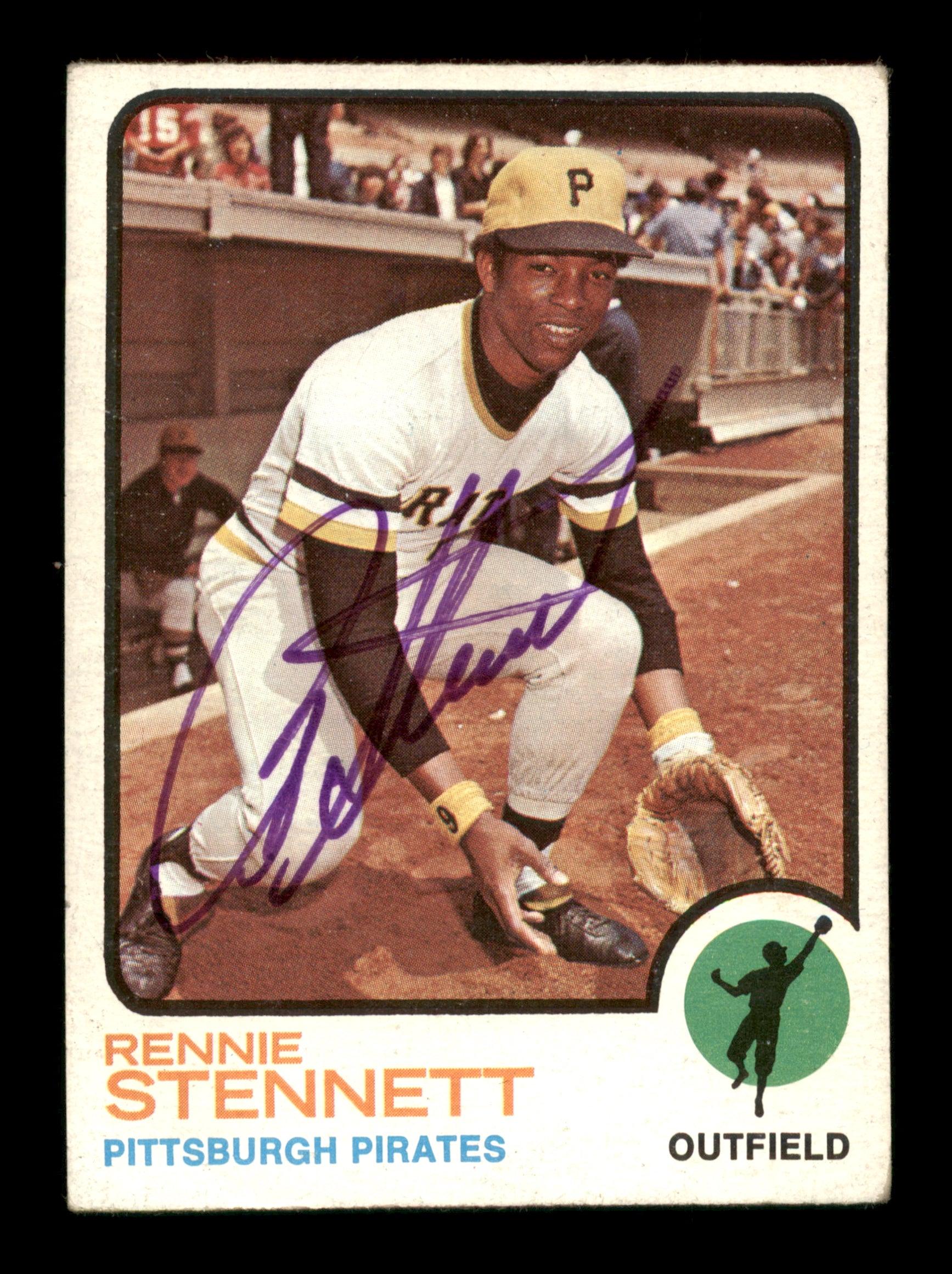 Rennie Stennett Autographed 1973 Topps Card #348 Pittsburgh Pirates SKU #204309