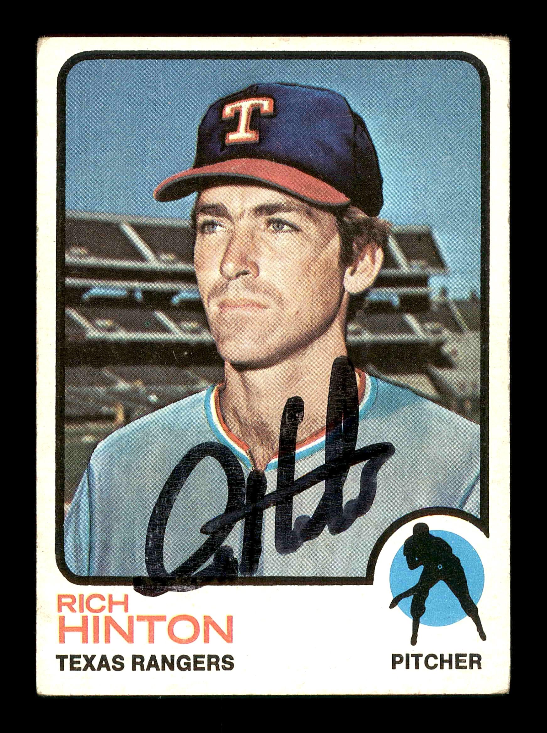 Rich Hinton Autographed 1973 Topps Card #321 Texas Rangers SKU #178697