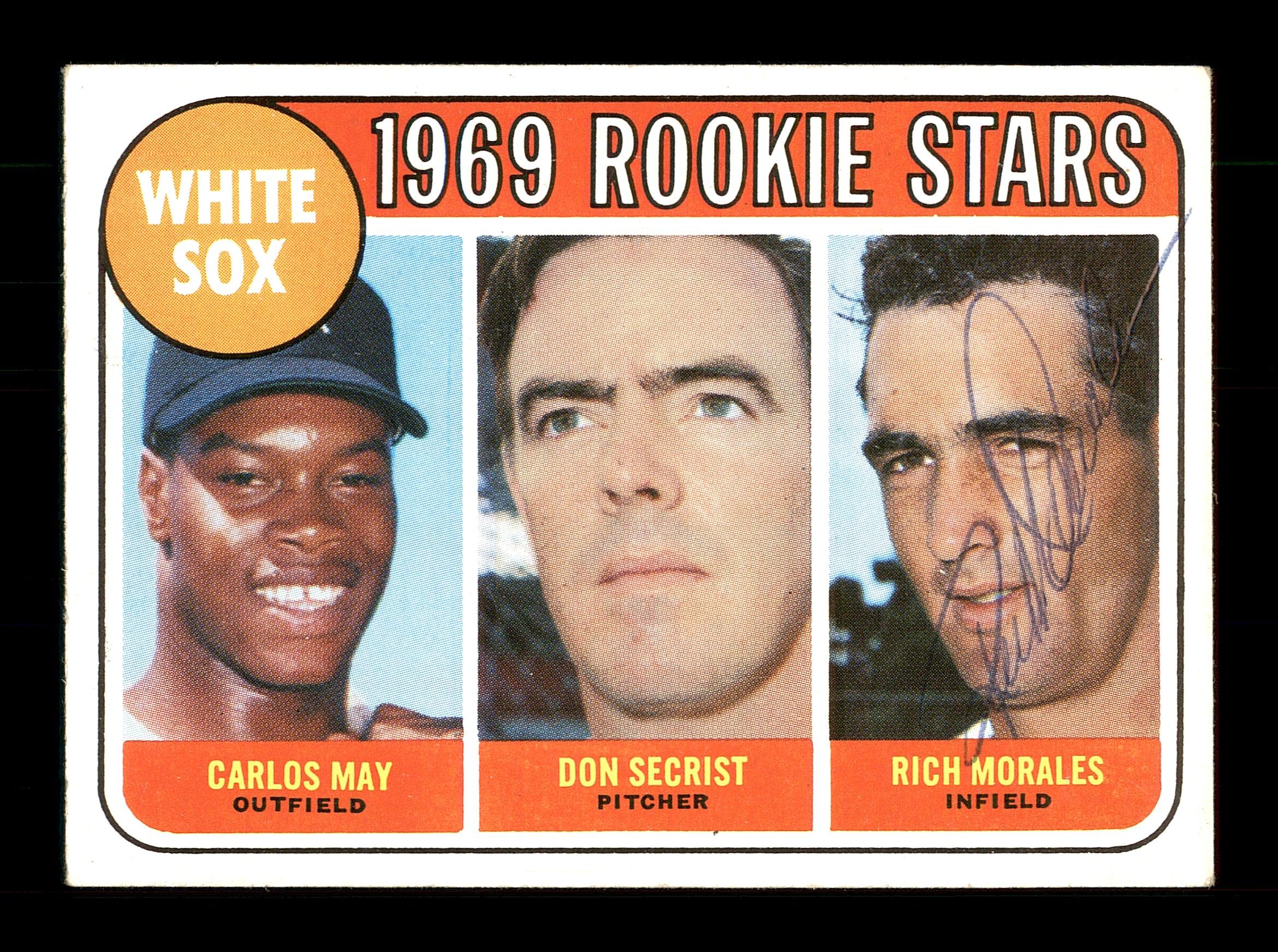 Rich Morales Autographed 1969 Topps Rookie Card #654 Chicago White Sox SKU #171156