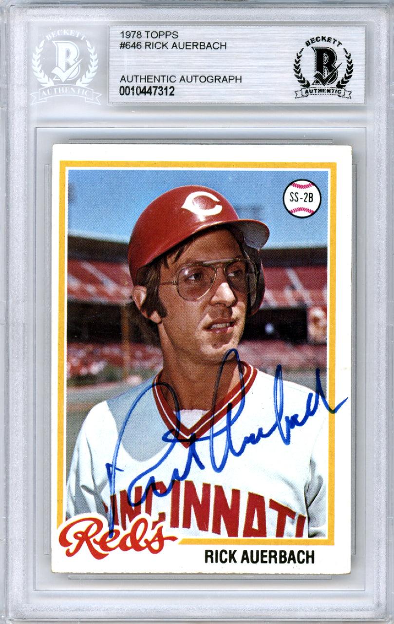 Rick Auerbach Autographed 1978 Topps Card #646 Cincinnati Reds Beckett BAS #10447312