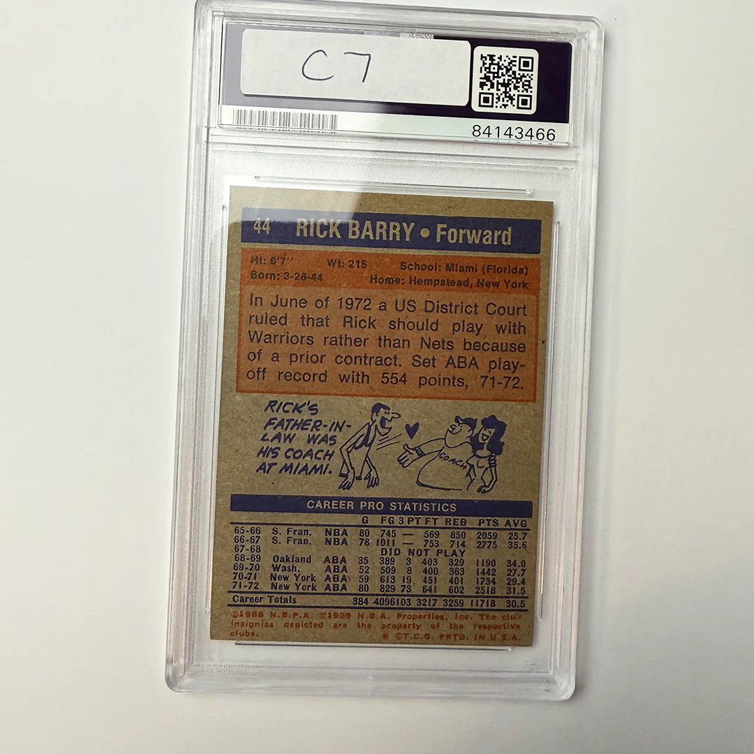 Rick Barry Signed 1972-73 Topps #44 With 3 Inscriptions PSA Auto Authentic - Image 2
