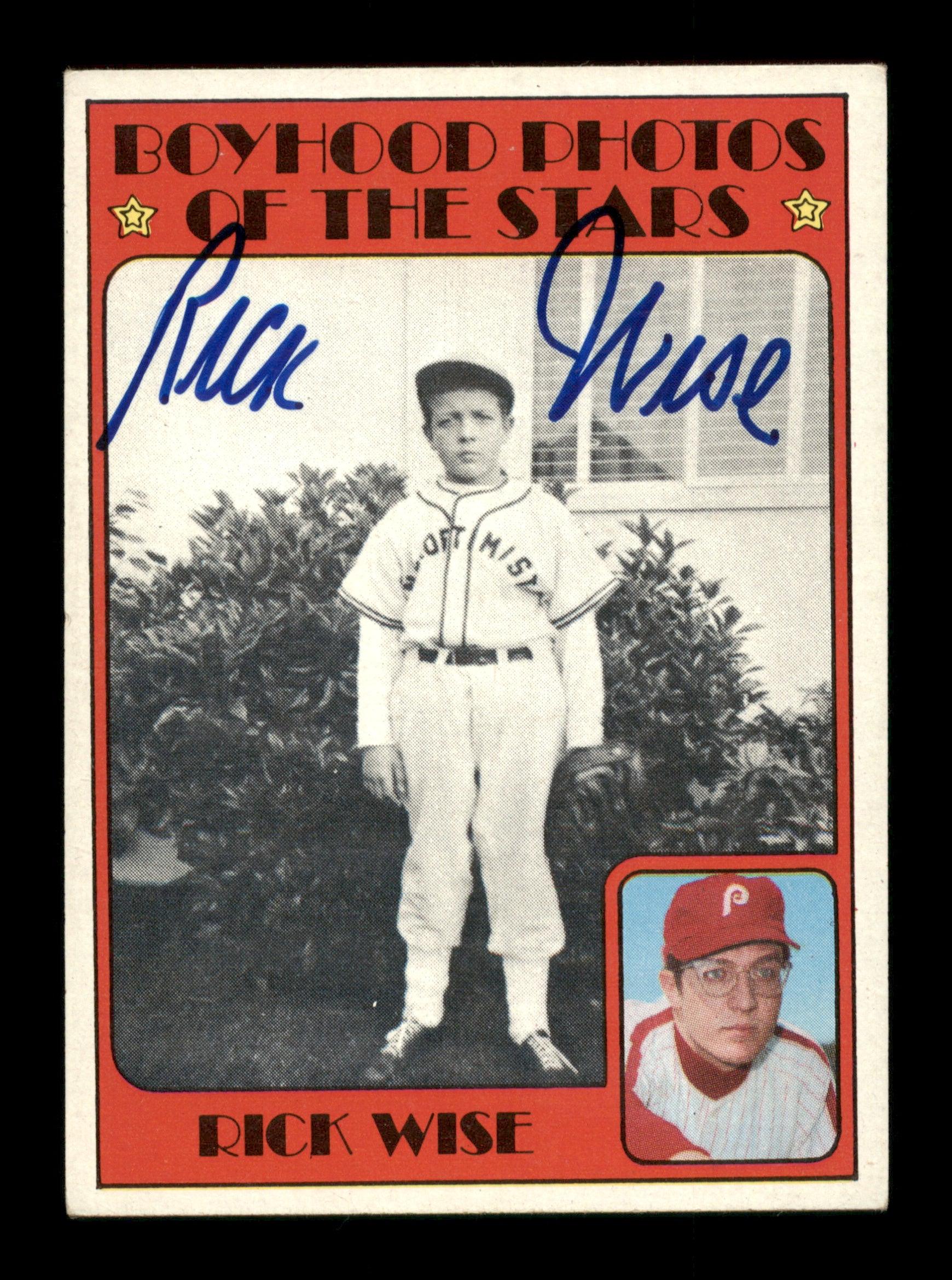 Rick Wise Autographed 1972 Topps Card #345 Philadelphia Phillies SKU #204242