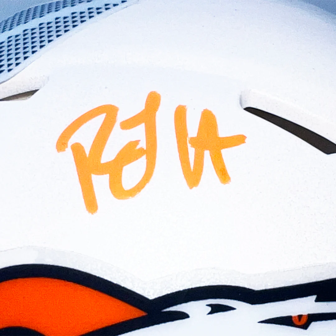 RJ Harvey Signed Denver Broncos Alt 2024 Speed Mini Football Helmet (JSA) - Image 2