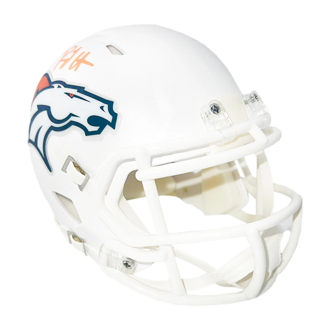 RJ Harvey Signed Mile High Inscription Denver Broncos Alt 2024 Speed Mini Football Helmet (JSA) - Image 3