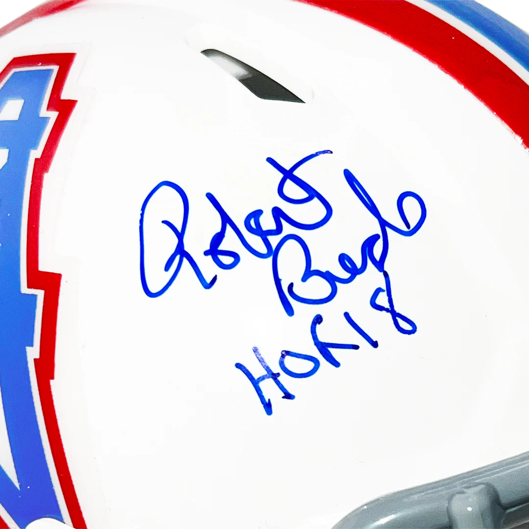 Robert Brazile Signed Houston Oilers Throwback 75-80 Speed Mini Football Helmet (JSA) - Image 2