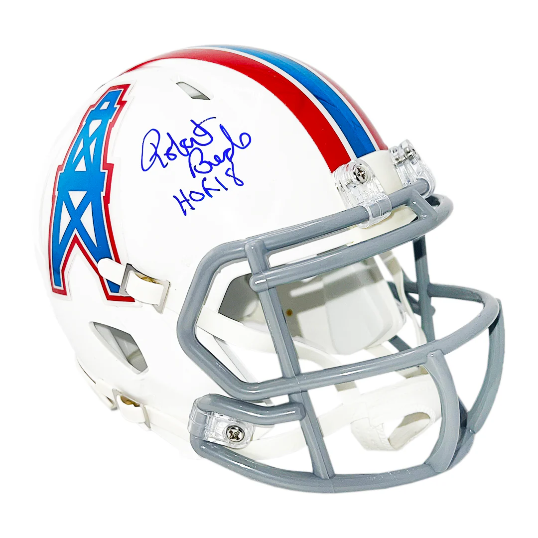 Robert Brazile Signed Houston Oilers Throwback 75-80 Speed Mini Football Helmet (JSA) - Image 3