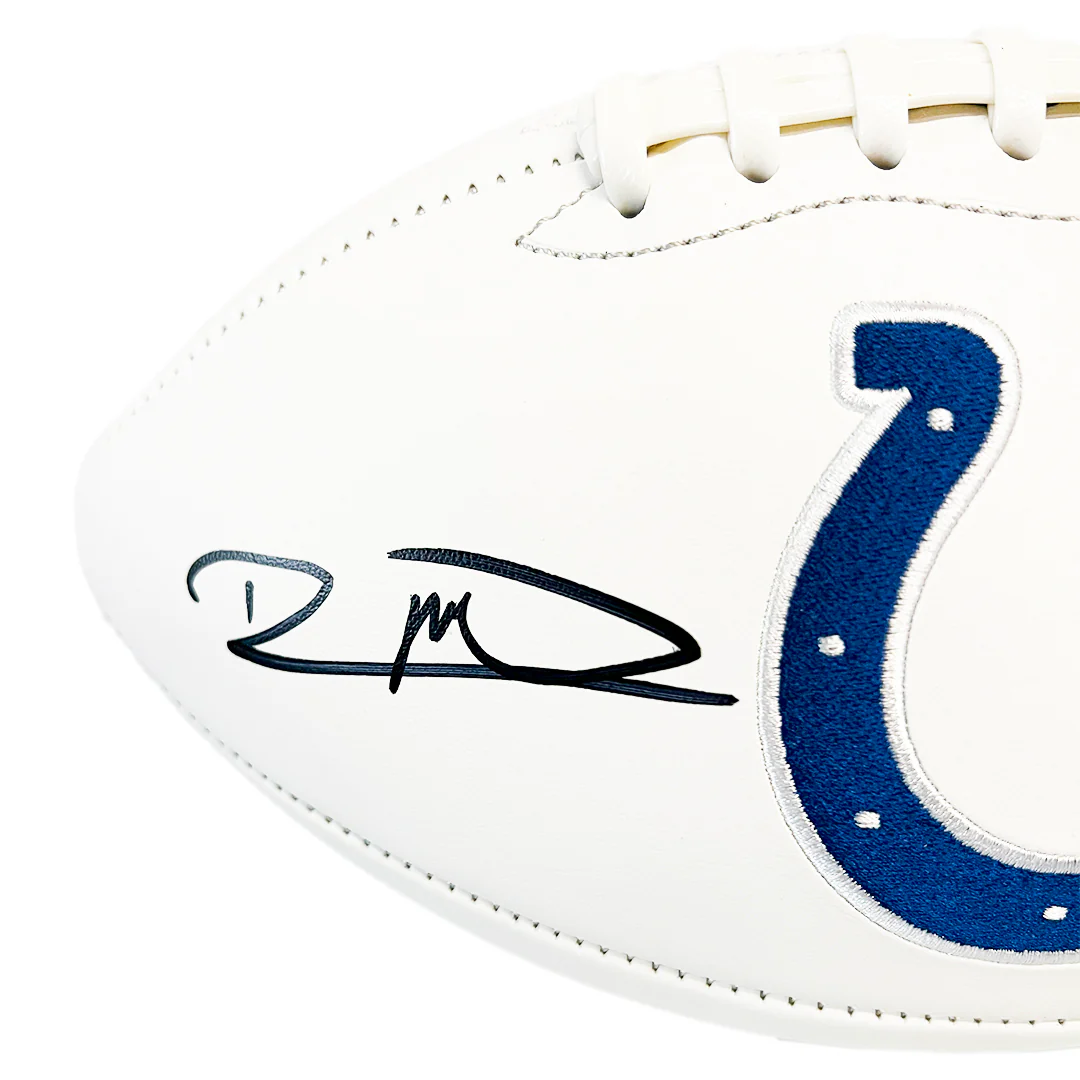 Robert Mathis Signed Indianapolis Colts Official NFL Team Logo White Football (JSA) - Image 2