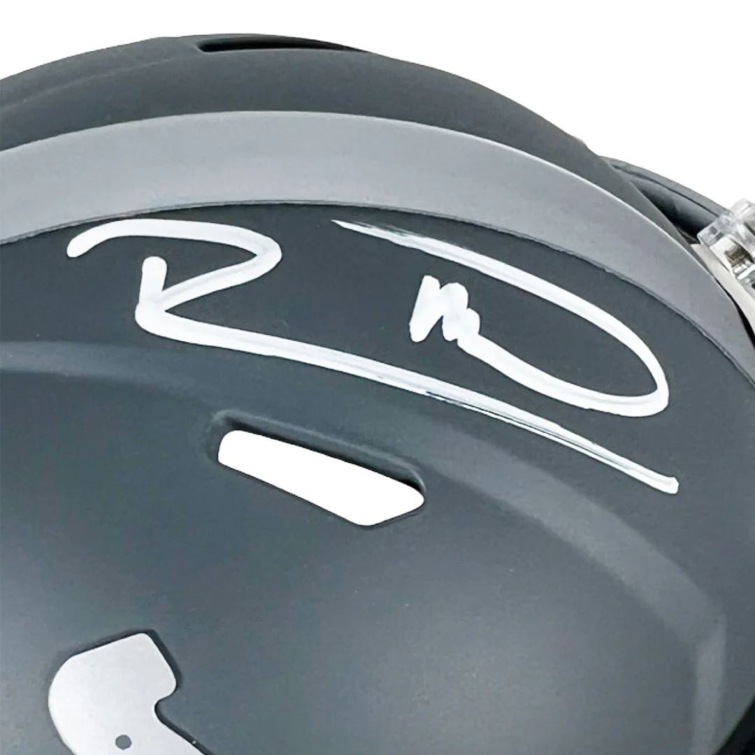 Robert Mathis Signed White Ink Indianapolis Colts Slate Alternate Speed Mini Football Helmet (JSA) - Image 2