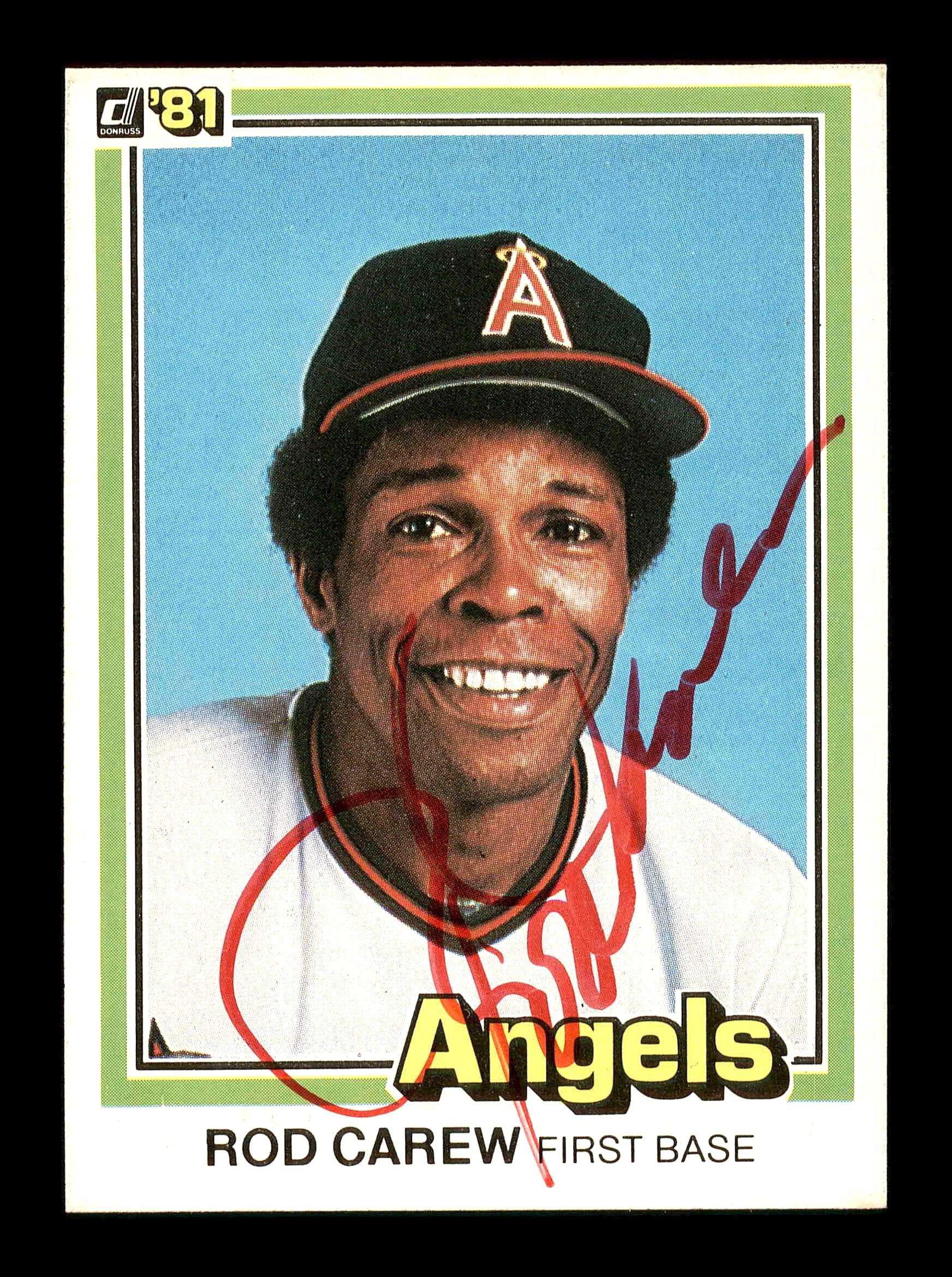 Rod Carew Autographed 1981 Donruss Card #169 California Angels SKU #178477