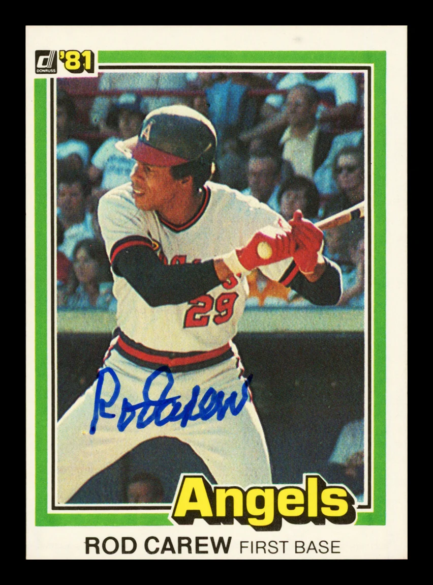 Rod Carew Autographed 1981 Donruss Card #49 California Angels Stock #211295
