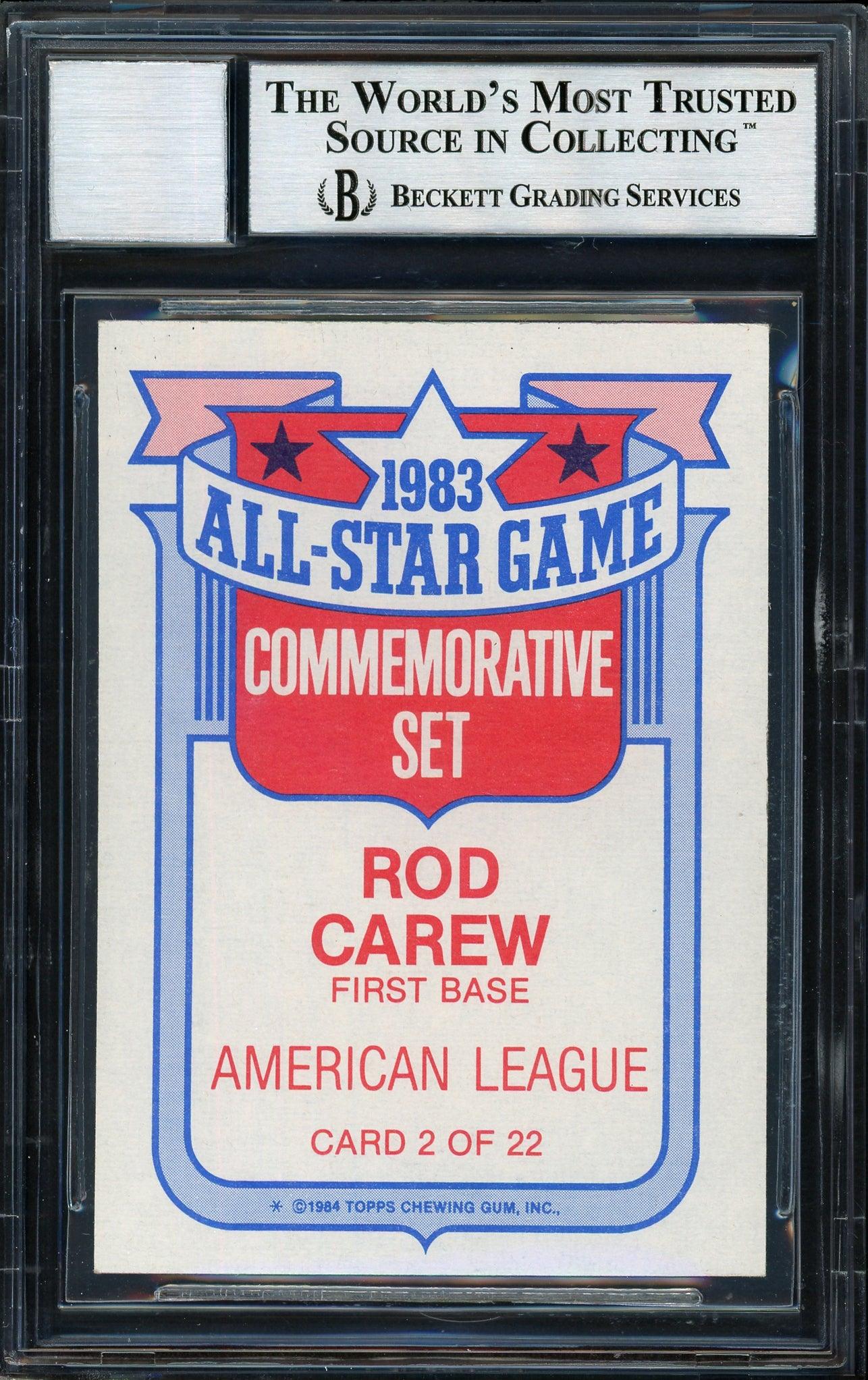 Rod Carew Autographed 1984 Topps All Star Set Card #2 California Angels Auto Grade 10 Beckett BAS #12510570 - Image 2