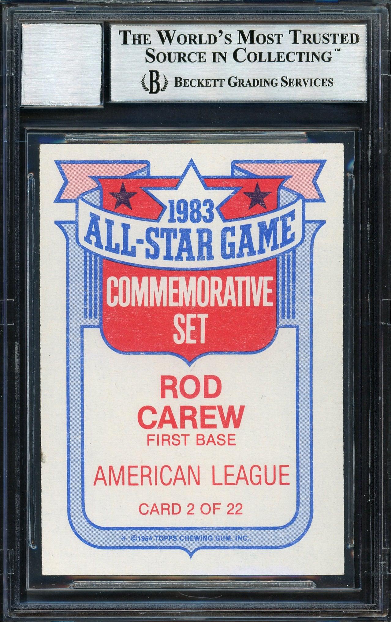 Rod Carew Autographed 1984 Topps All Star Set Card #2 California Angels Auto Grade 10 Beckett BAS #12510571 - Image 2