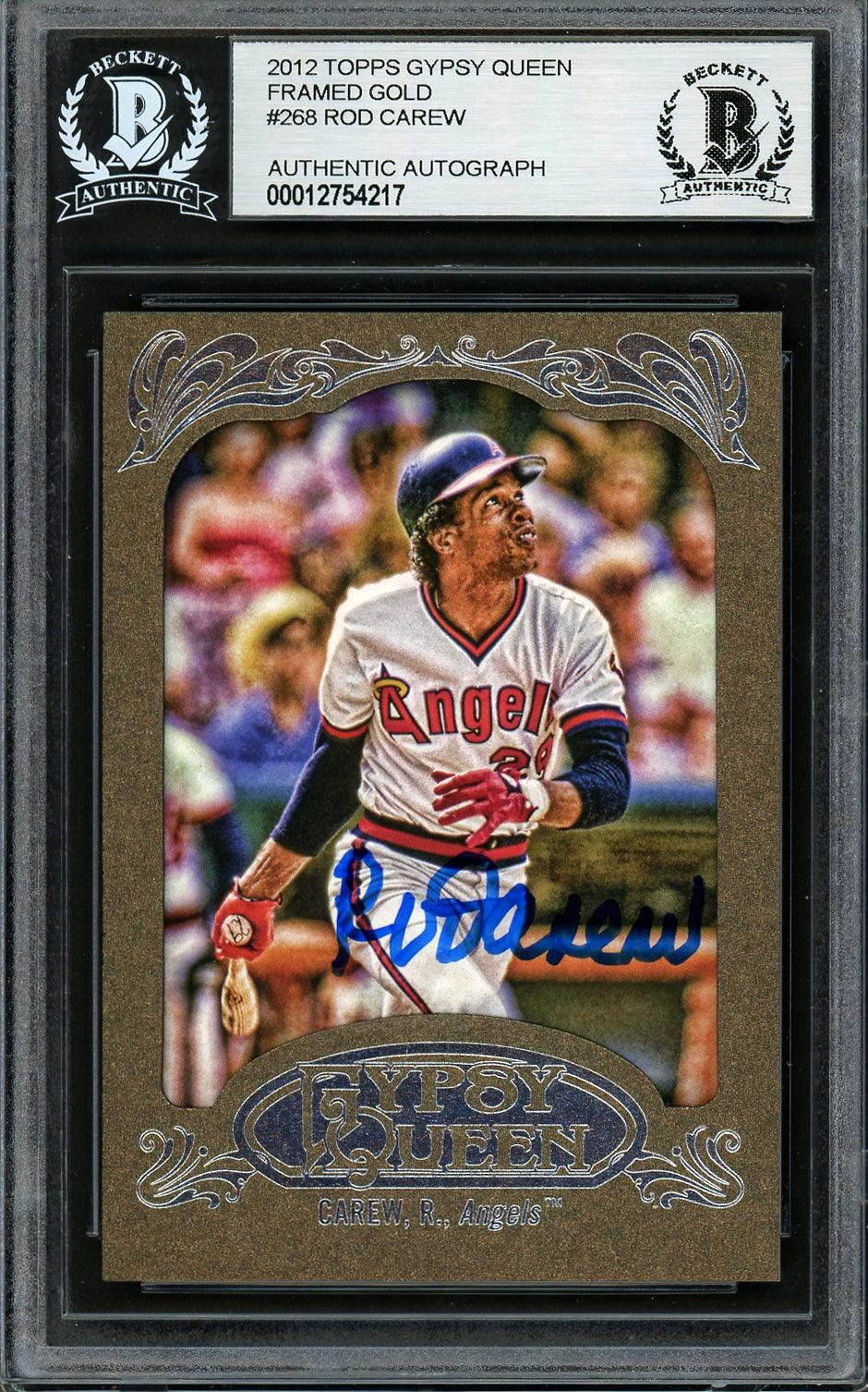Rod Carew Autographed 2012 Topps Gypsy Queen Gold Frame Card #268 California Angels Beckett BAS #12754217