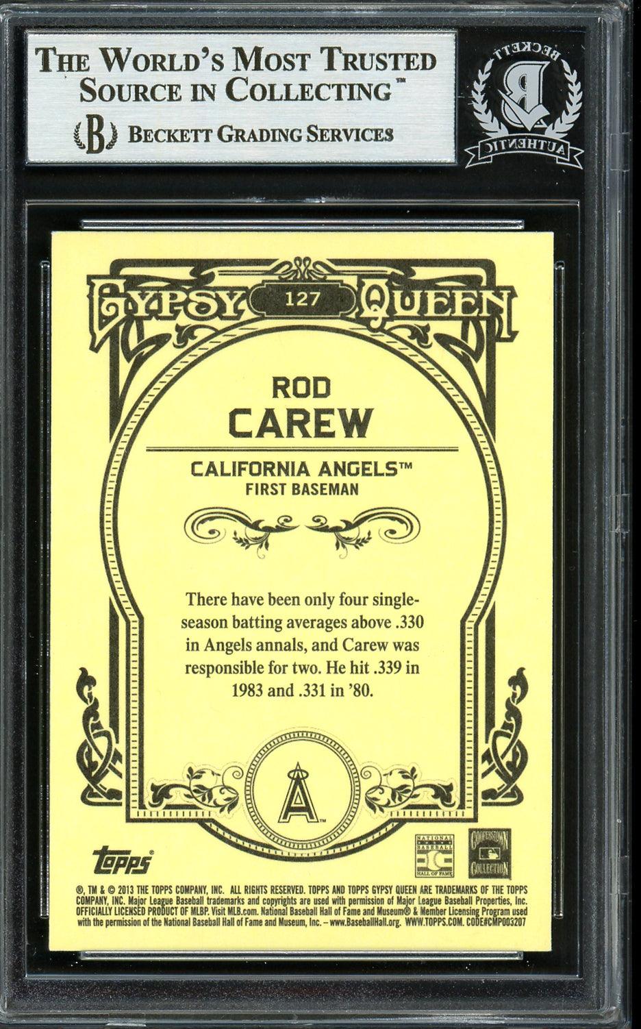 Rod Carew Autographed 2013 Topps Gypsy Queen Card #127 California Angels Beckett BAS #12754246 - Image 2