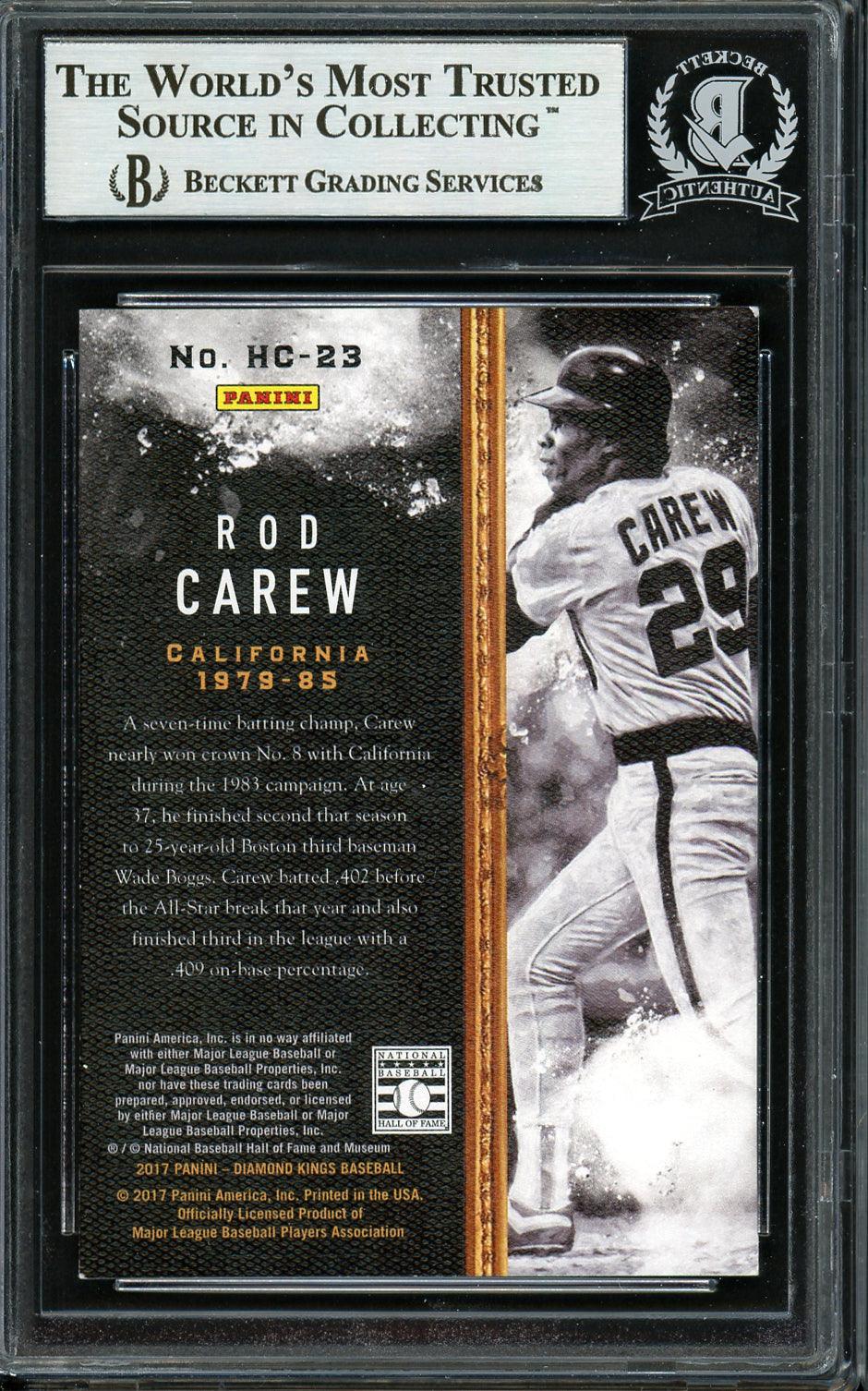 Rod Carew Autographed 2017 Panini Diamond Kings Heritage Collection Card #HC-23 California Angels Beckett BAS #12754463 - Image 2