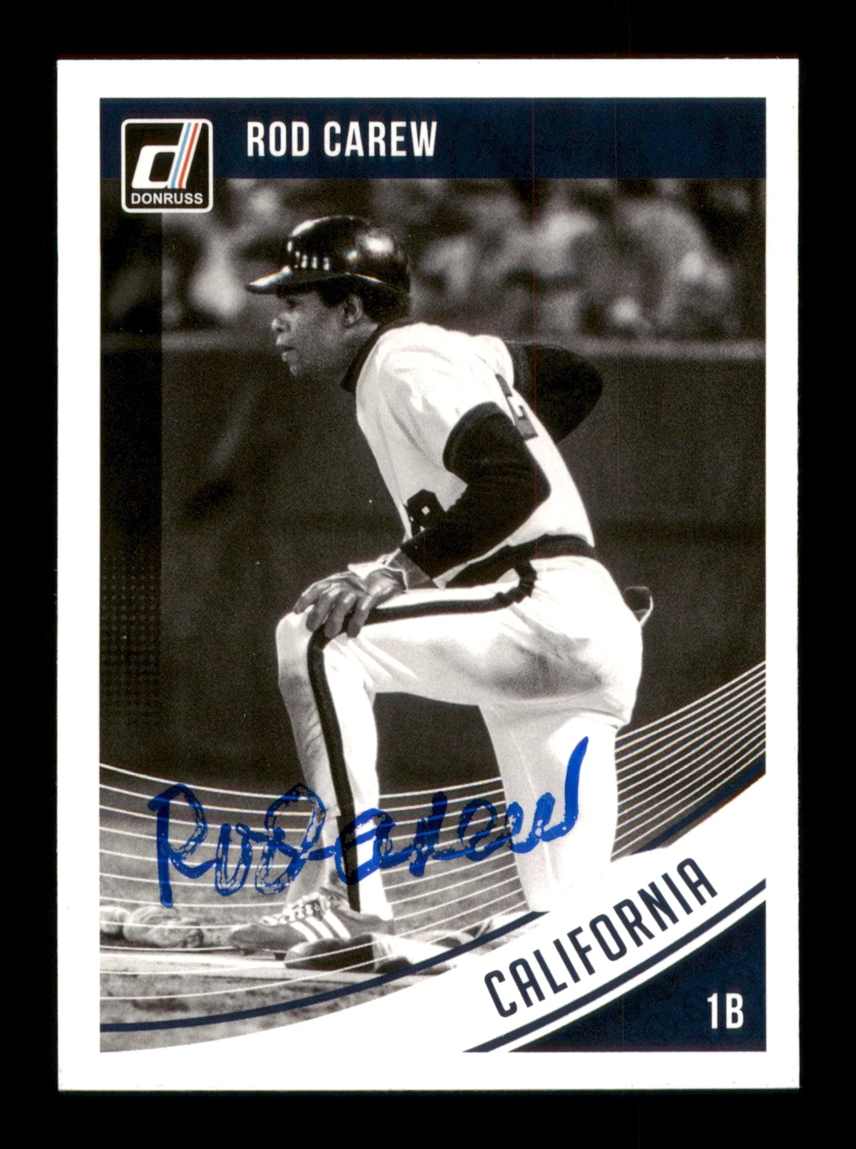 Rod Carew Autographed 2018 Donruss Black & White Card #123 Minnesota Twins SKU #186799