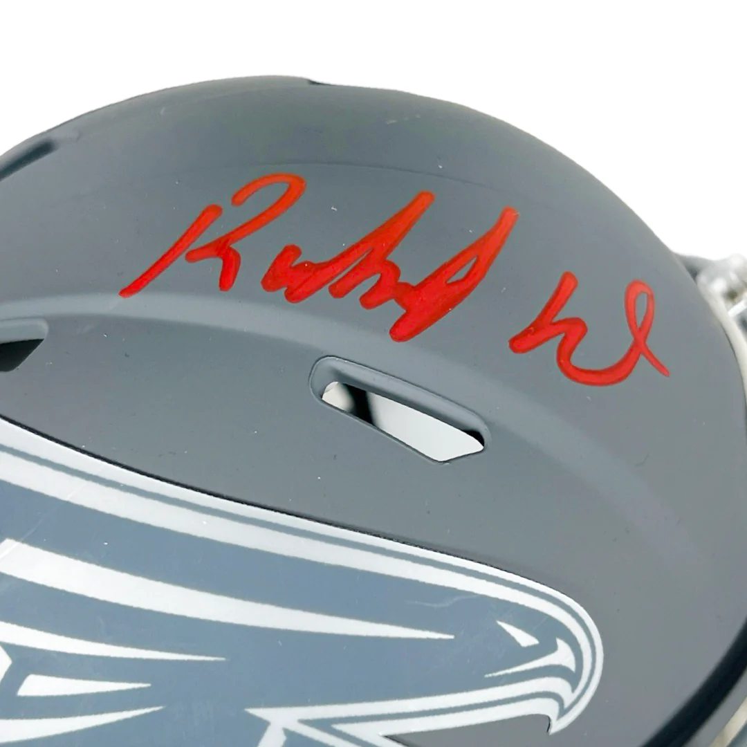 Roddy White Signed Atlanta Falcons Slate Alternate Speed Mini Football Helmet (Beckett) - Image 2