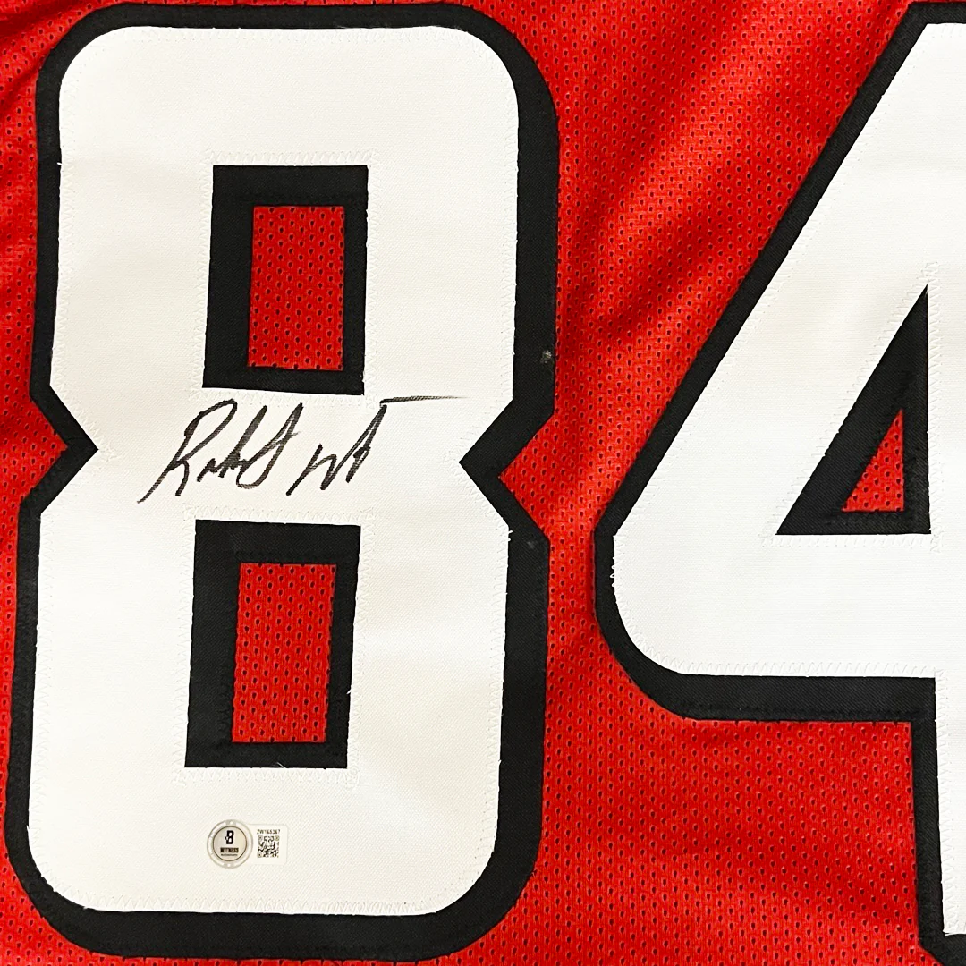 Roddy White Signed Atlanta Red Football Jersey (Beckett) - Image 2