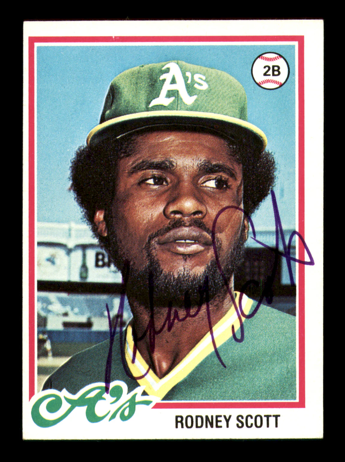 Rodney Scott Autographed 1978 Topps Card #191 Oakland A's SKU #213401
