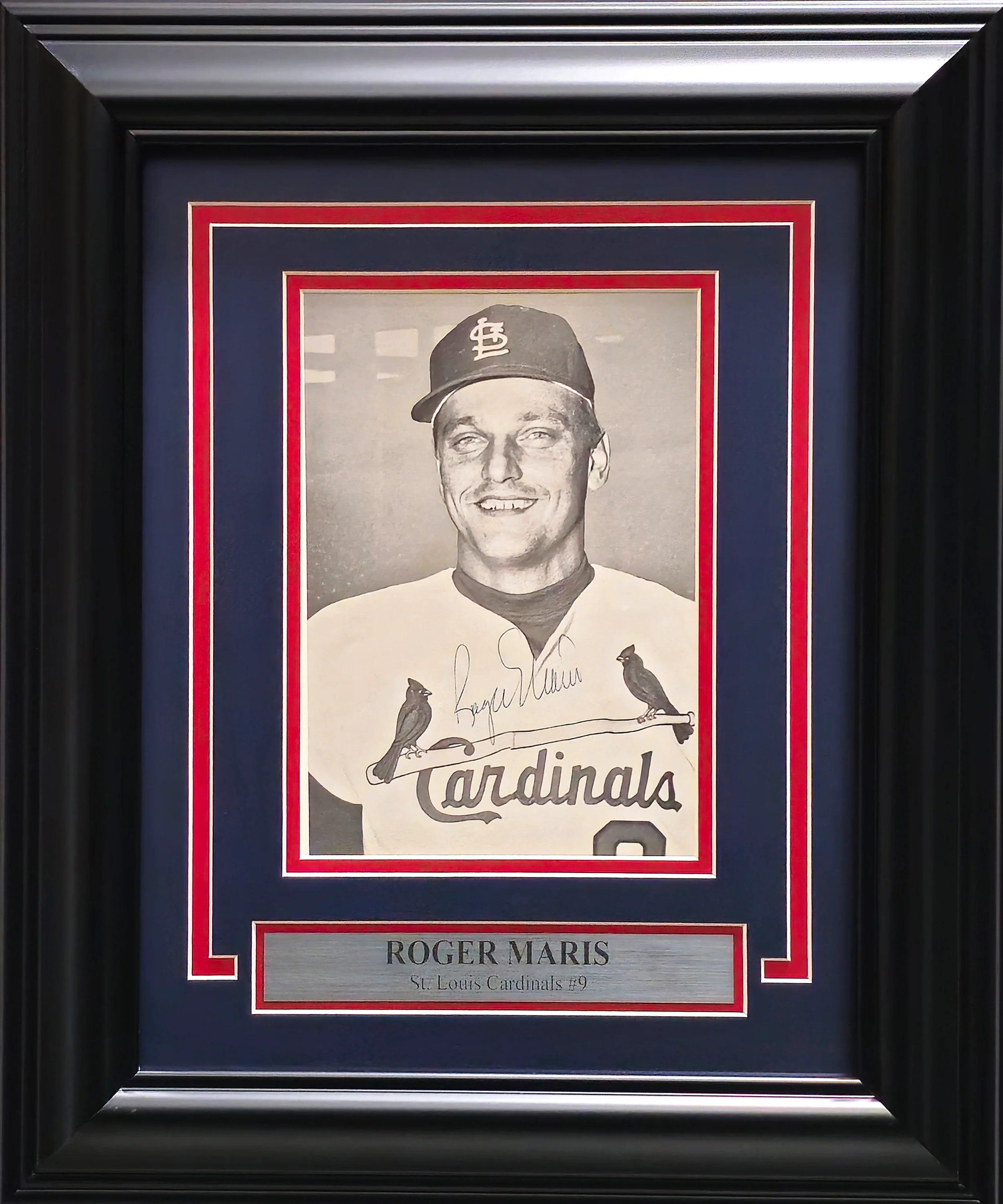 Roger Maris Autographed Framed 8x10 Magazine Page Photo St. Louis Cardinals JSA #BB70288