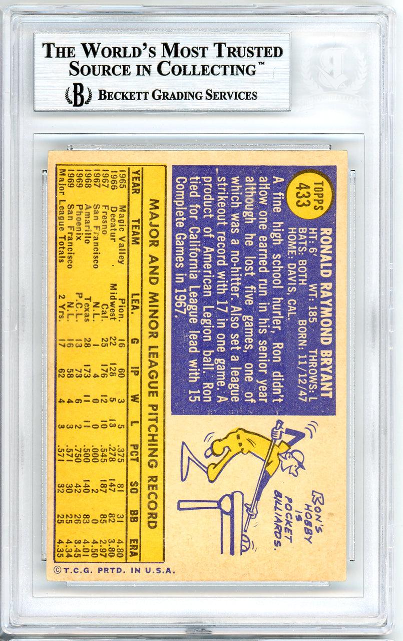 Ron Bryant Autographed 1970 Topps Card #433 San Francisco Giants Beckett BAS #10540312 - Image 2
