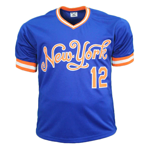 Ron Darling signed New York blue 1986 WSC Pro Style Baseball Jersey Blue (JSA) - Image 3