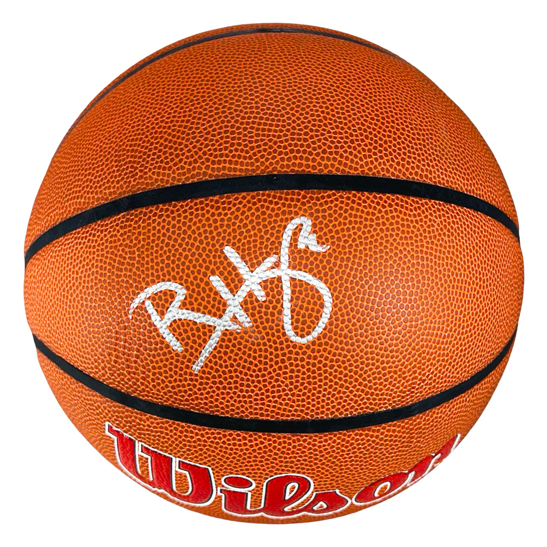 Ron Harper Signed Chicago Bulls Wilson NBA Team Logo Basketball (JSA)