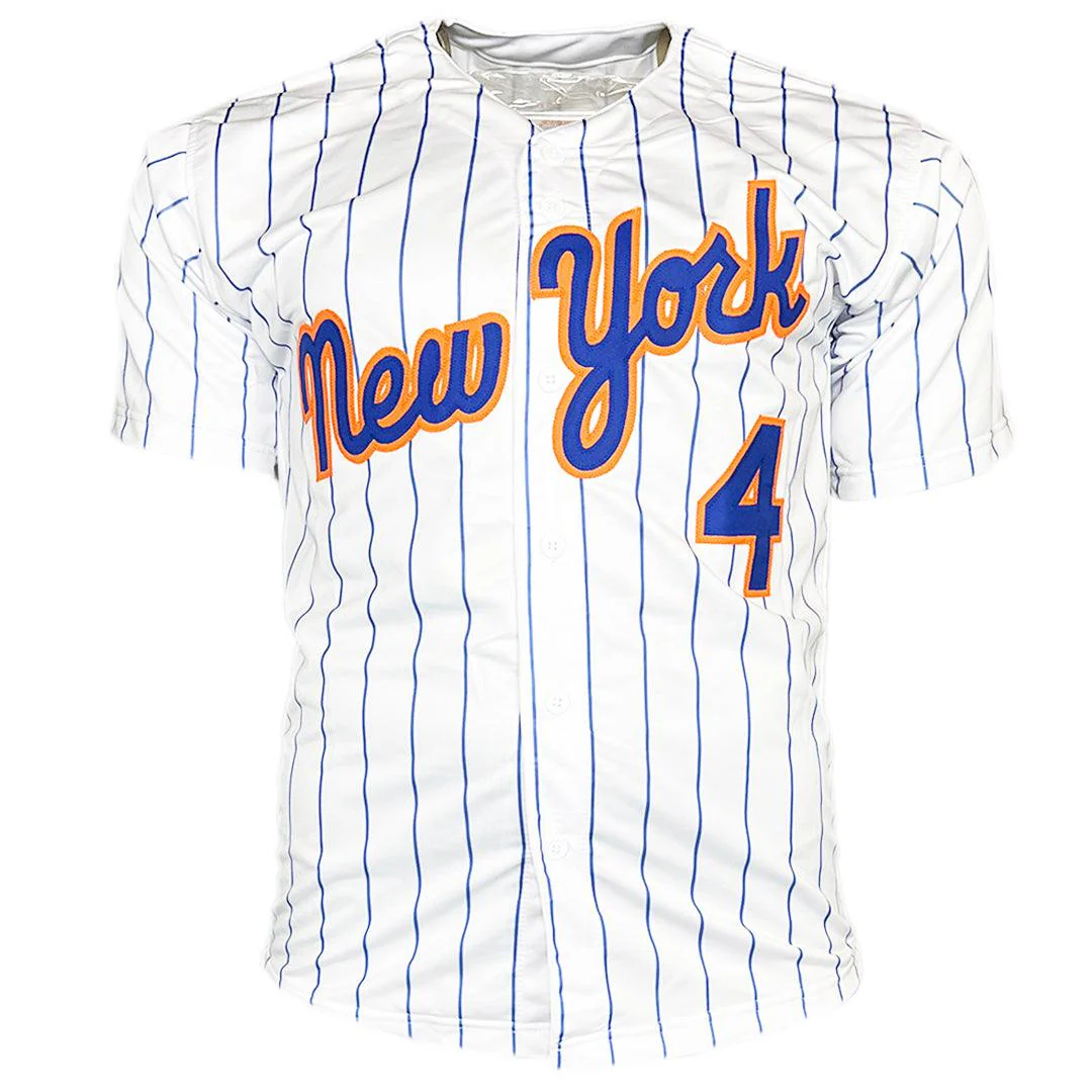 Ron Swoboda Signed 69 Champs Inscription New York Pinstripe Baseball Jersey (JSA) - Image 3