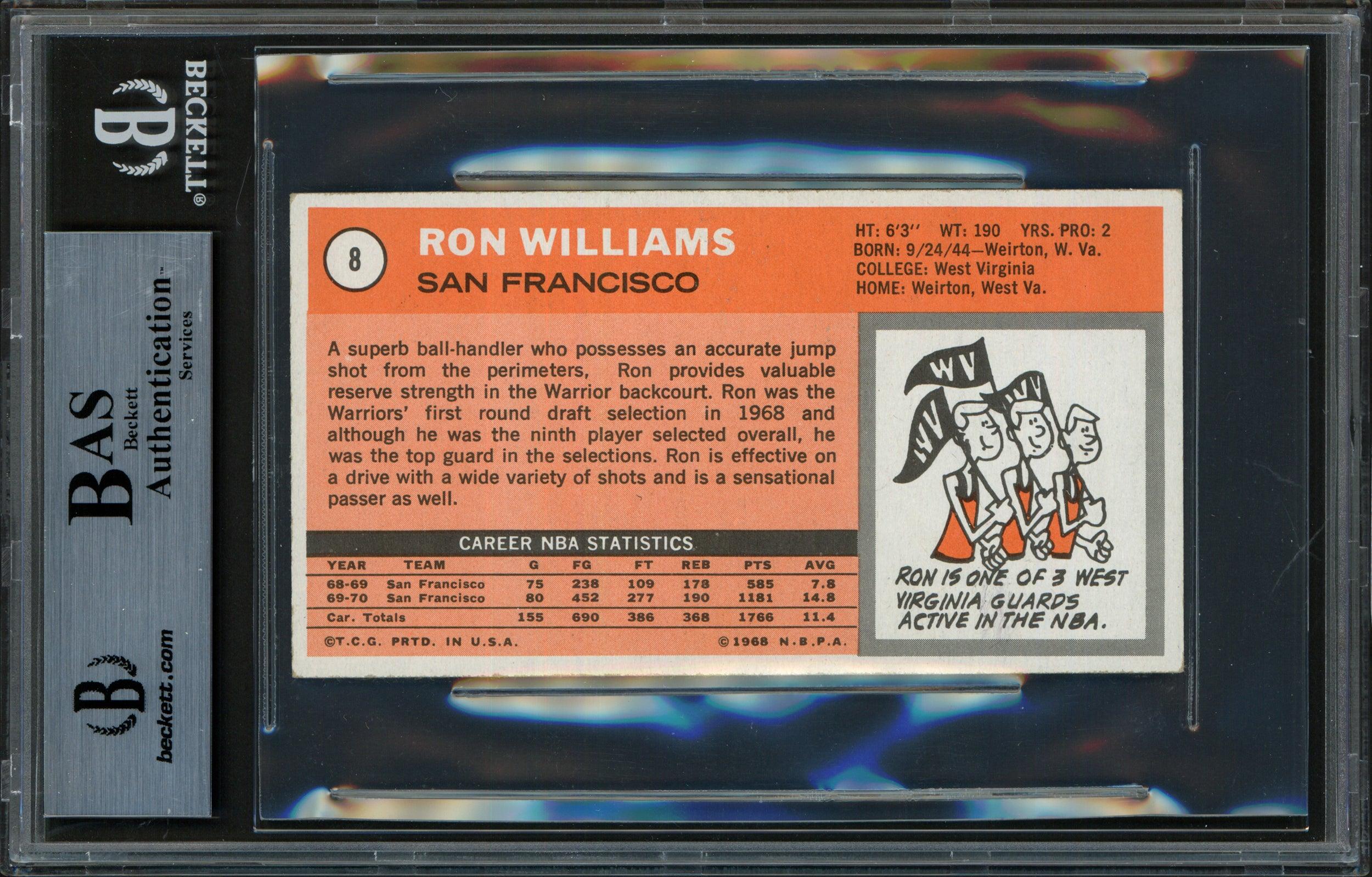 Ron Williams Autographed 1970-71 Topps Card #8 San Francisco Warriors "Best Wishes" Beckett BAS #12058893 - Image 2