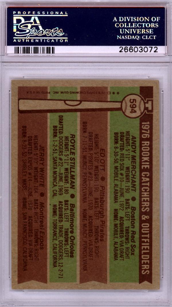 Royle Stillman & Andy Merchant Autographed 1976 Topps Rookie Card #594 PSA/DNA #26603072 - Image 2