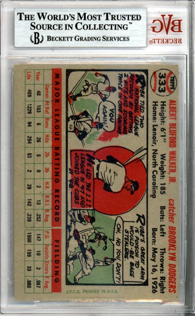 Rube Walker Autographed 1956 Topps Card #333 Brooklyn Dodgers Beckett BAS #9770900 - Image 2