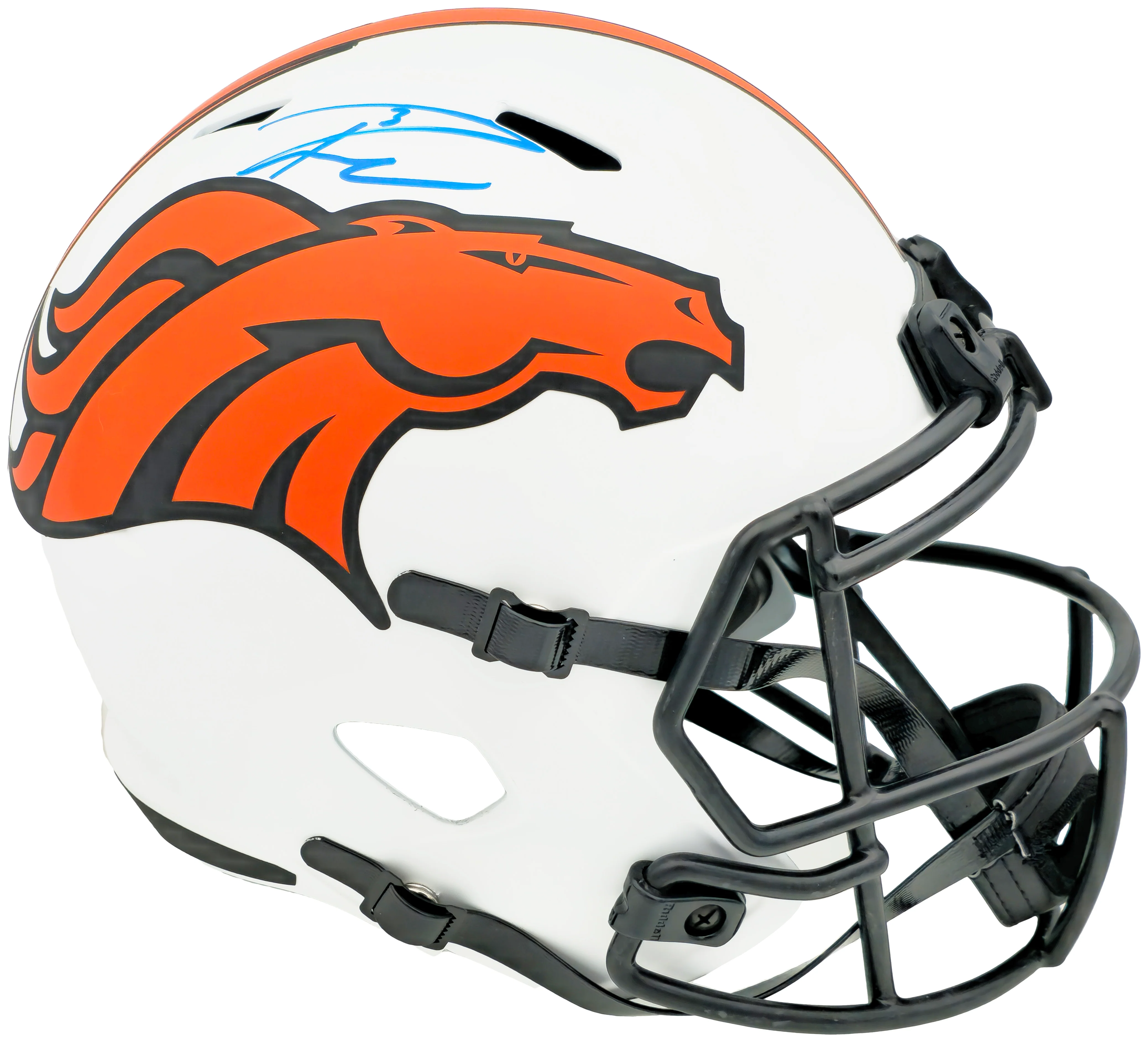 Russell Wilson Autographed Denver Broncos Lunar Eclipse White Full Size Replica Speed Helmet Fanatics Holo