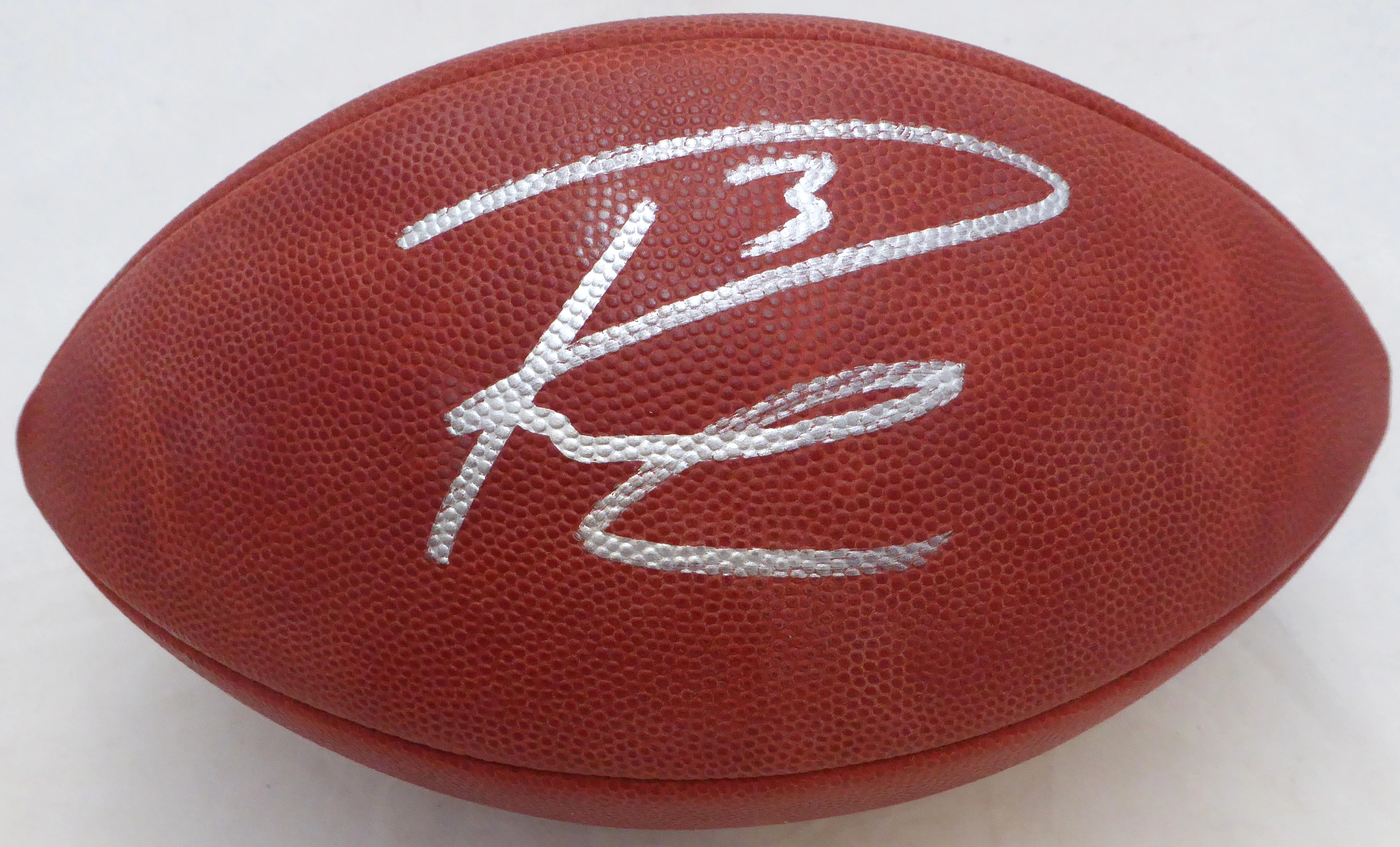 Russell Wilson Autographed Official NFL Leather Football Denver Broncos RW Holo #08647