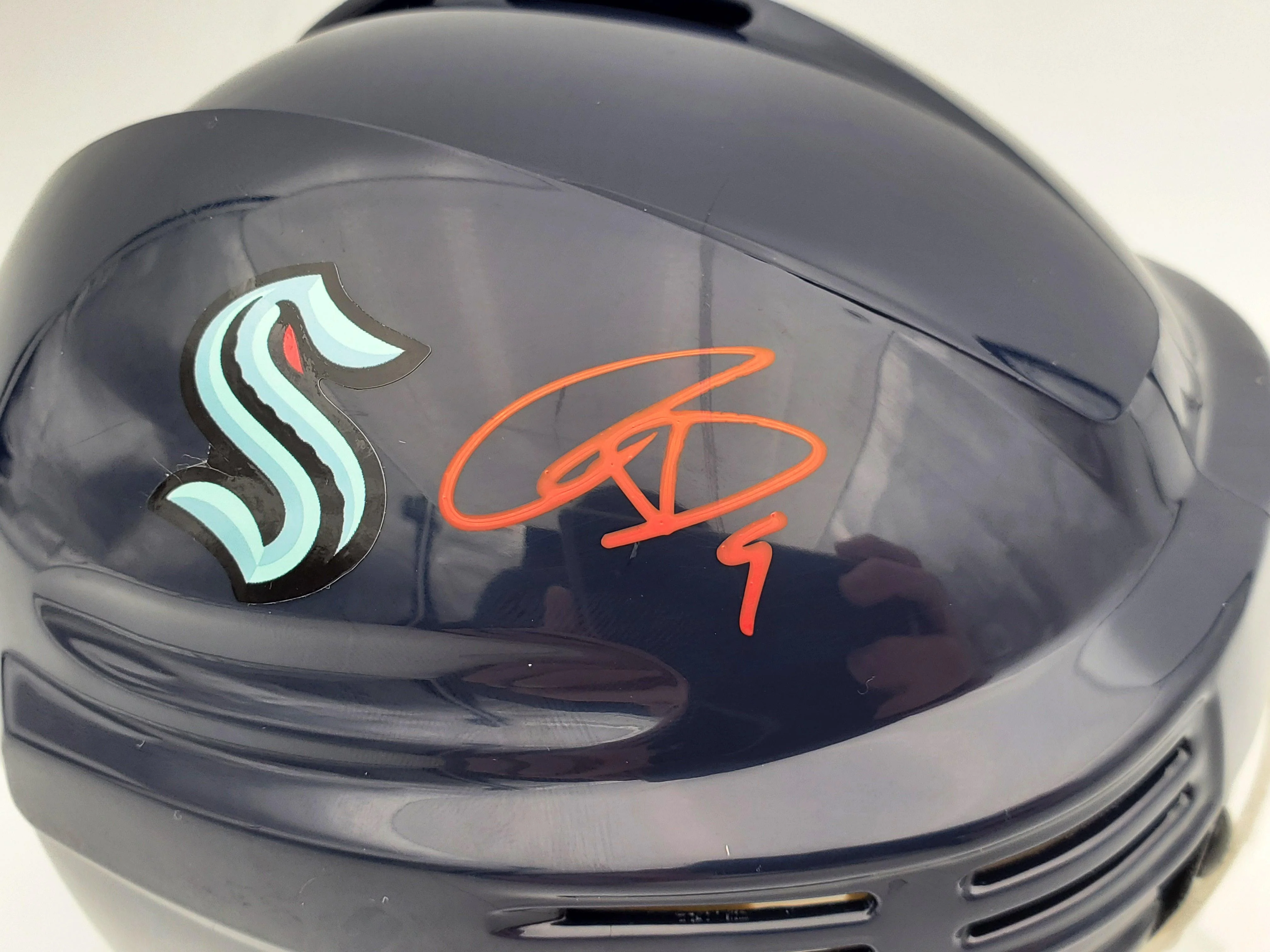 Ryan Donato Autographed Seattle Kraken Blue Mini Helmet Fanatics Holo Stock #200878 - Image 2