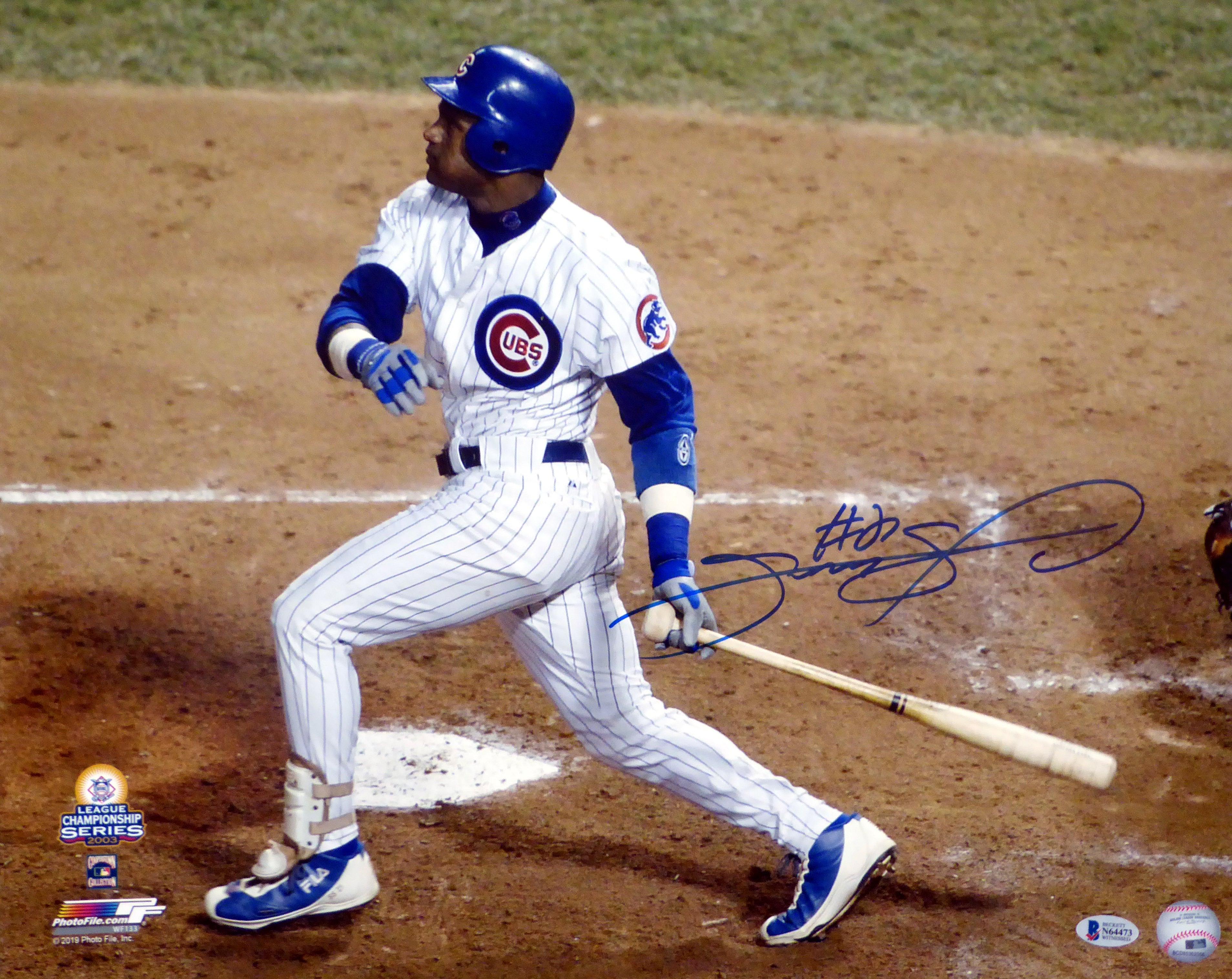 Sammy Sosa Autographed Framed 16x20 Photo Chicago Cubs Beckett BAS Stock #155013 - Image 2
