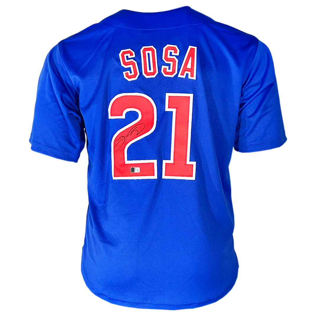 Sammy Sosa Signed Chicago Blue Signed on #2 Baseball Jersey (Beckett)