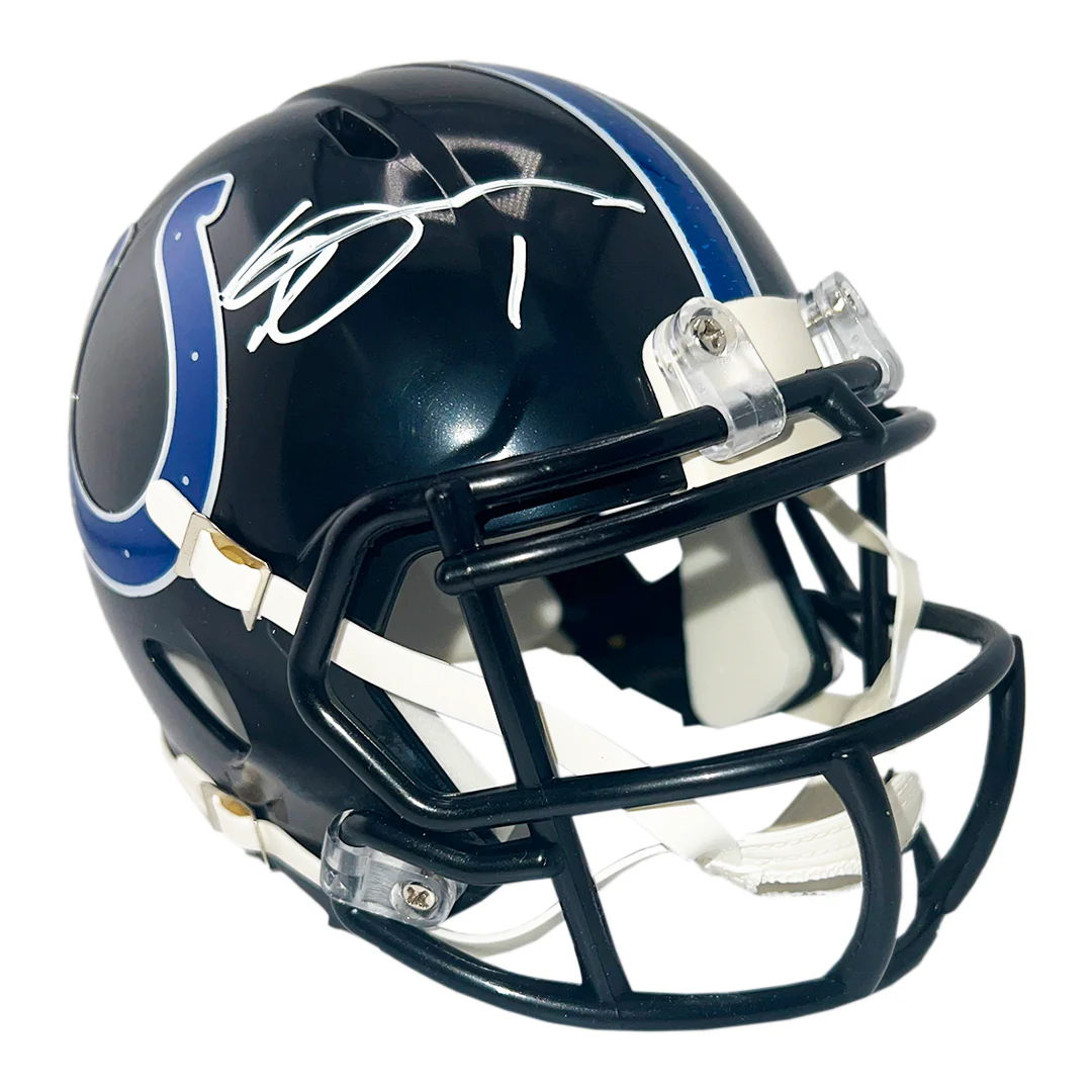Sauce Gardner Signed Indianapolis Colts Alt 2023 Speed Mini Football Helmet (Beckett) - Image 2
