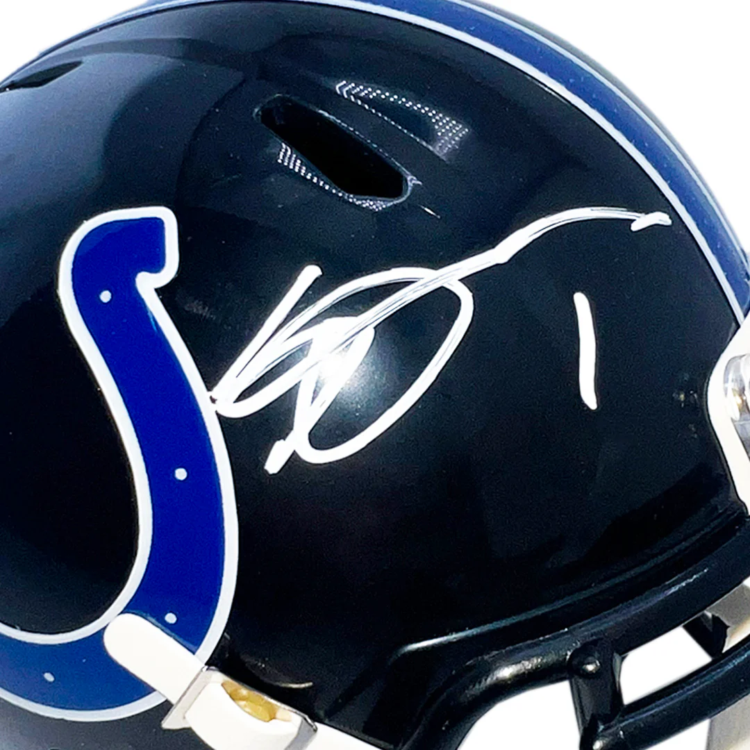 Sauce Gardner Signed Indianapolis Colts Alt 2023 Speed Mini Football Helmet (Beckett) - Image 3