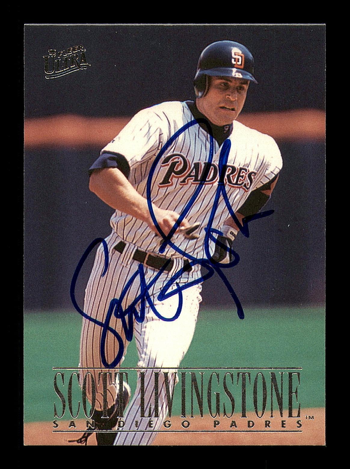 Scott Livingstone Autographed 1993 Fleer Ultra Card #560 San Diego Padres SKU #184011