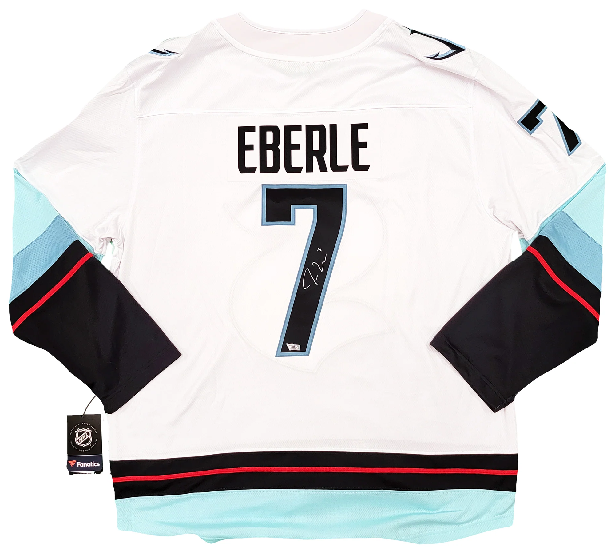 Seattle Kraken Jordan Eberle Autographed White Fanatics Jersey Size XL Fanatics Holo Stock #211624