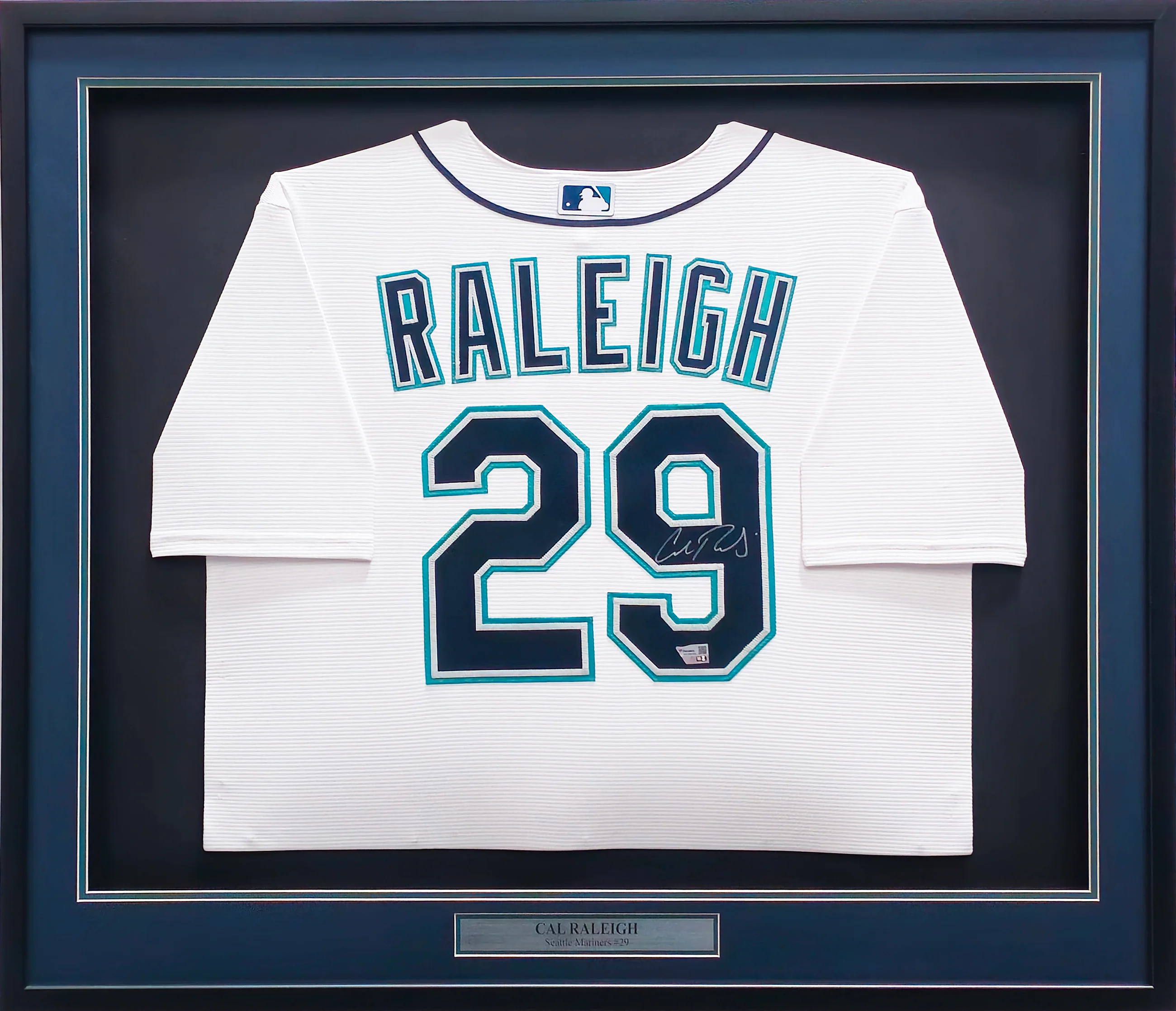 Seattle Mariners Cal Raleigh Autographed Framed White Nike Jersey Fanatics Holo