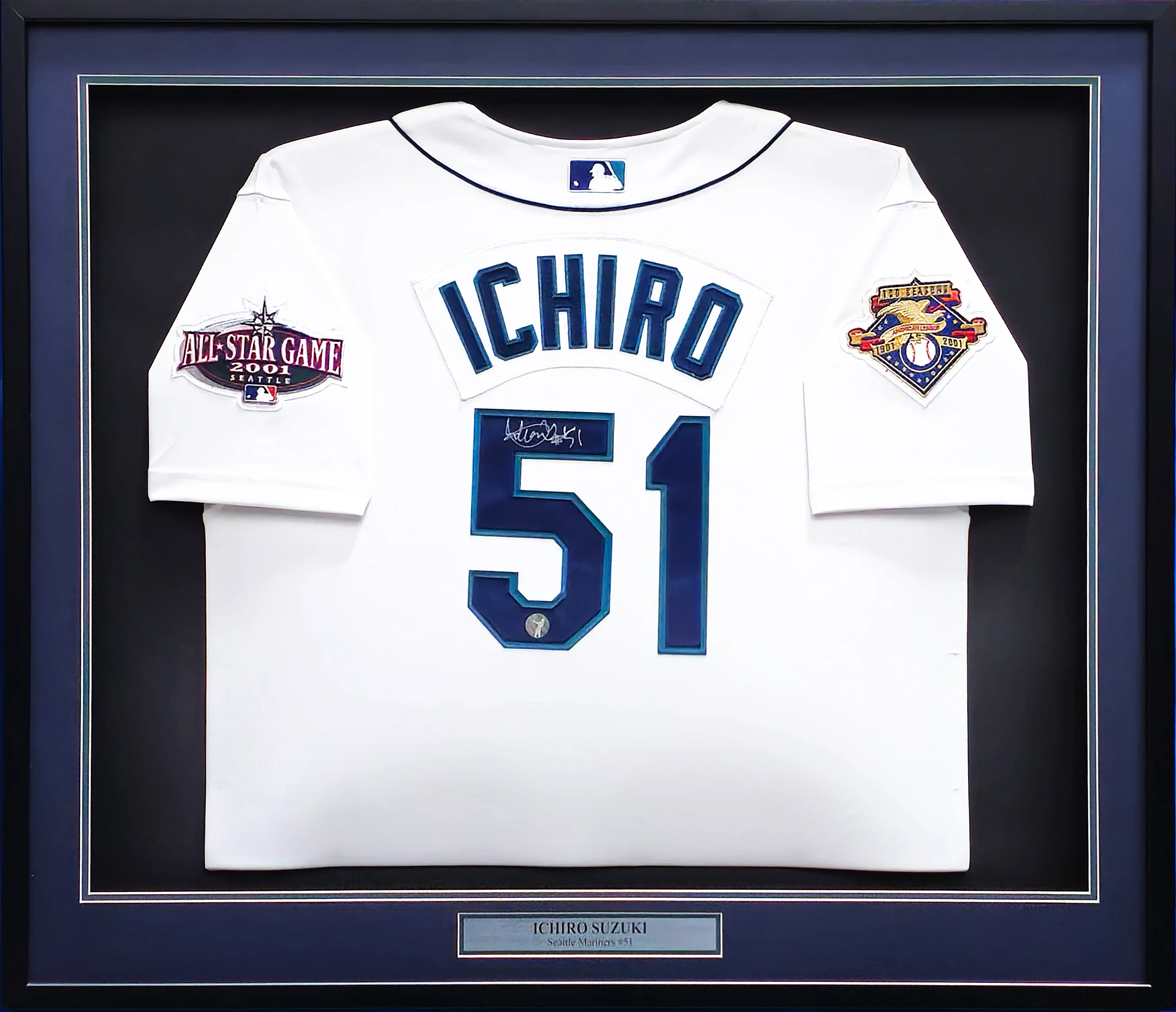 Seattle Mariners Ichiro Suzuki Autographed Framed White Authentic Mitchell & Ness Jersey IS Holo