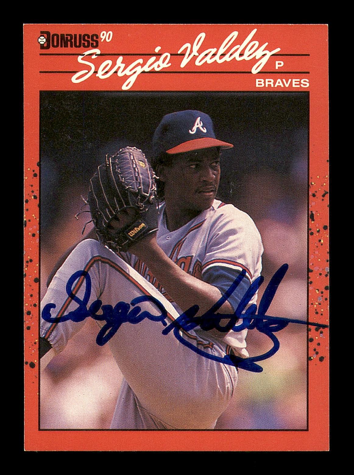 Sergio Valdez Autographed 1990 Donruss Card #405 Atlanta Braves SKU #184449