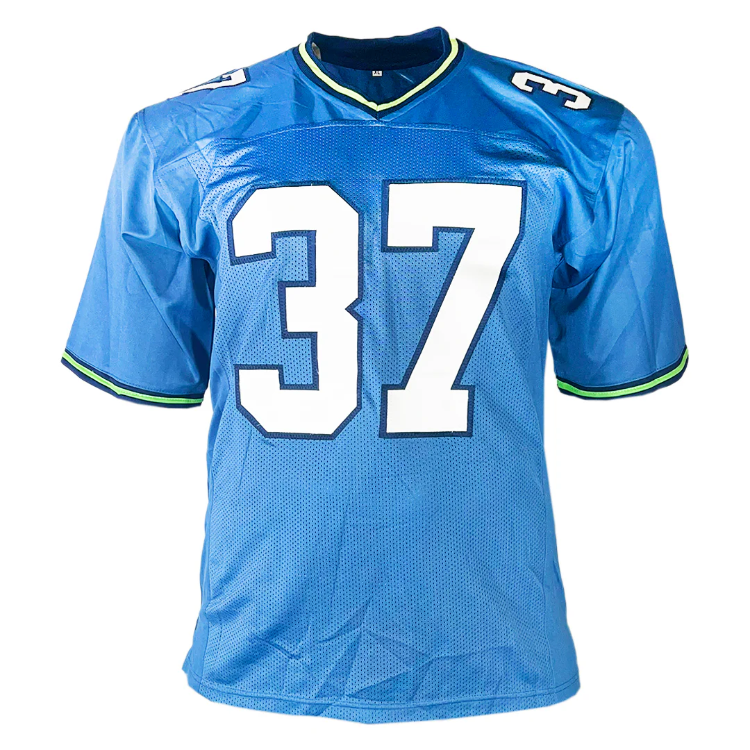 Shaun Alexander Signed Psalms Inscription Seattle Light Blue Football Jersey (Beckett) - Image 3