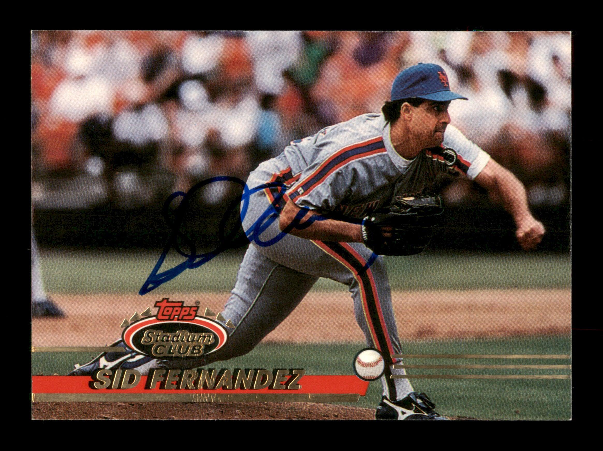 Sid Fernandez Autographed 1993 Stadium Club Card #351 New York Mets SKU #195665