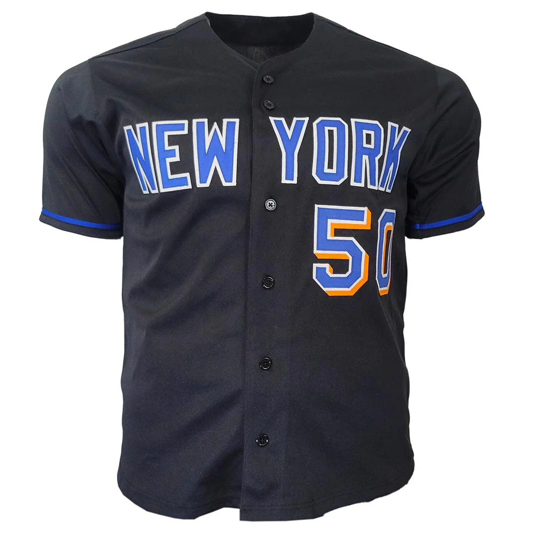 Sid Fernandez Signed New York Black Baseball Jersey (JSA) - Image 3
