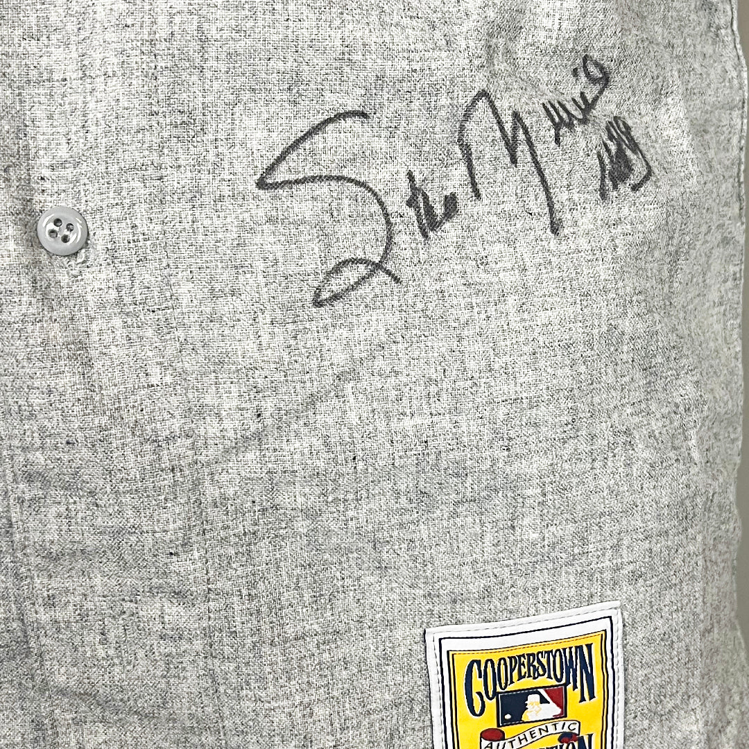 Stan Musial Signed HOF 69 Inscription Authentic St. Louis Cardinals Grey Mitchell & Ness Baseball Jersey (PSA) - Image 2